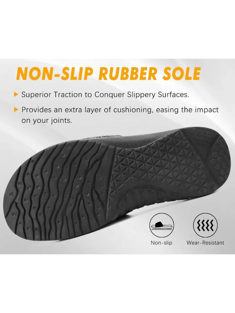 Men's Black Arch Support Sport Slides Open Toe Adjustable Orthotic Sandal Shoes